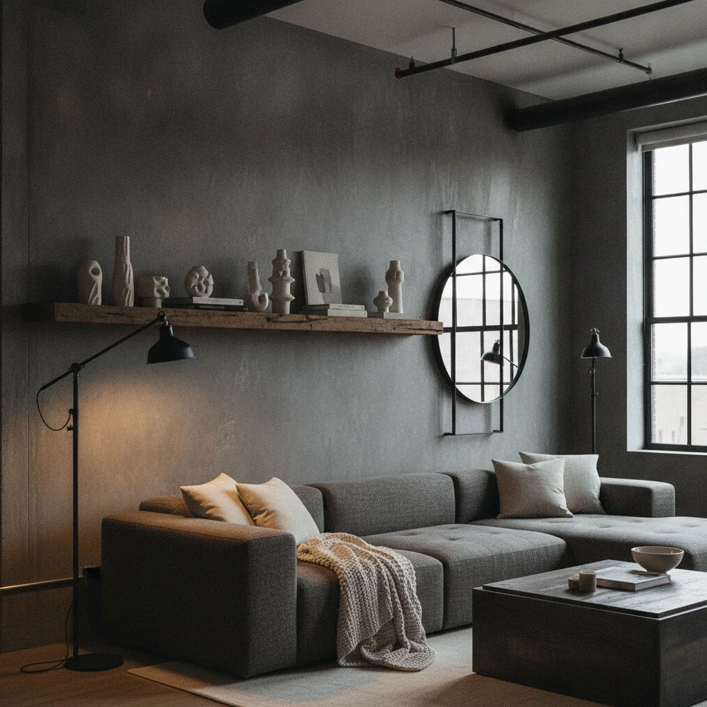 Effet béton anthracite : le style industriel affirmé