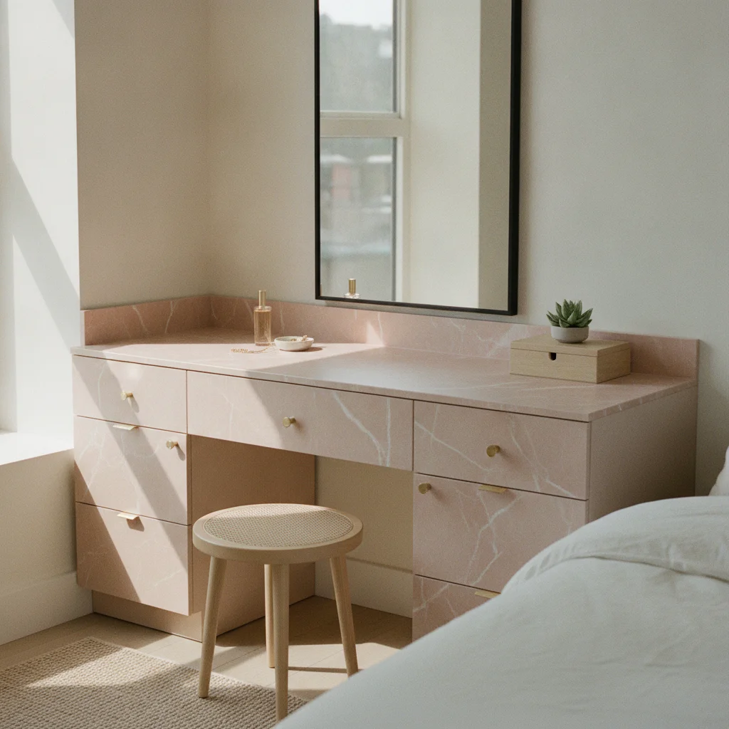 Effet marbre rose : la douceur chic dans la déco