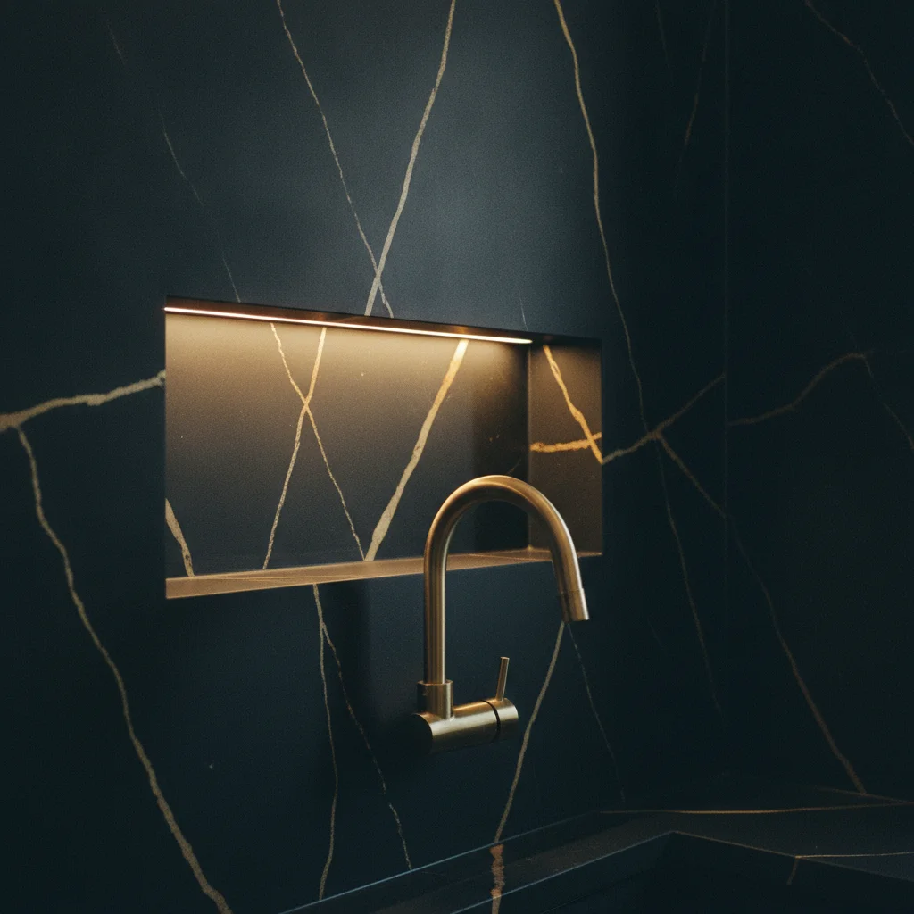 Effet marbre veiné d'or : le glamour assumé