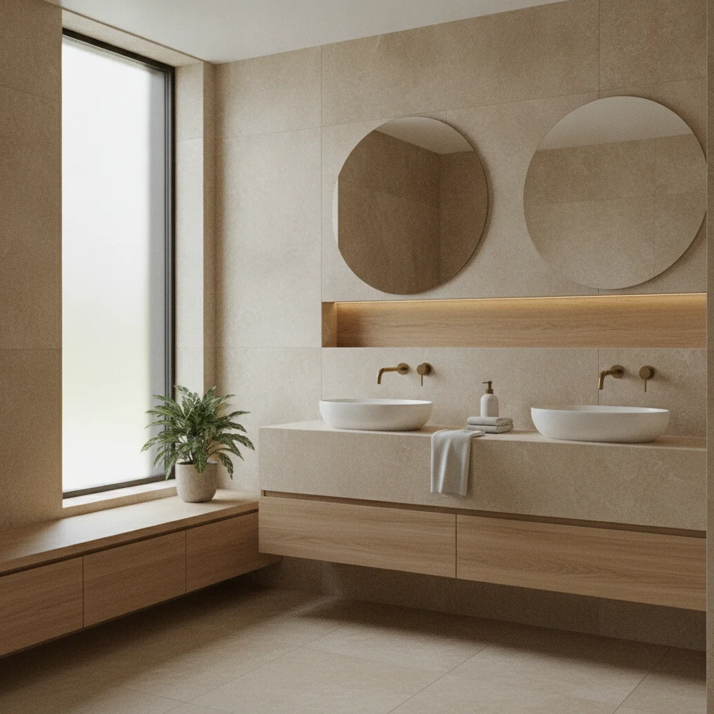 Effet travertin : l'ambiance spa naturelle